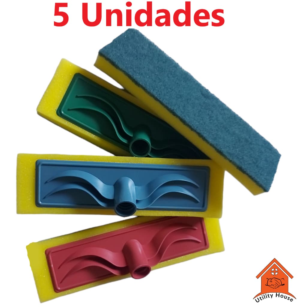Kit 5 Esfregão lava Piso rodo de limpeza