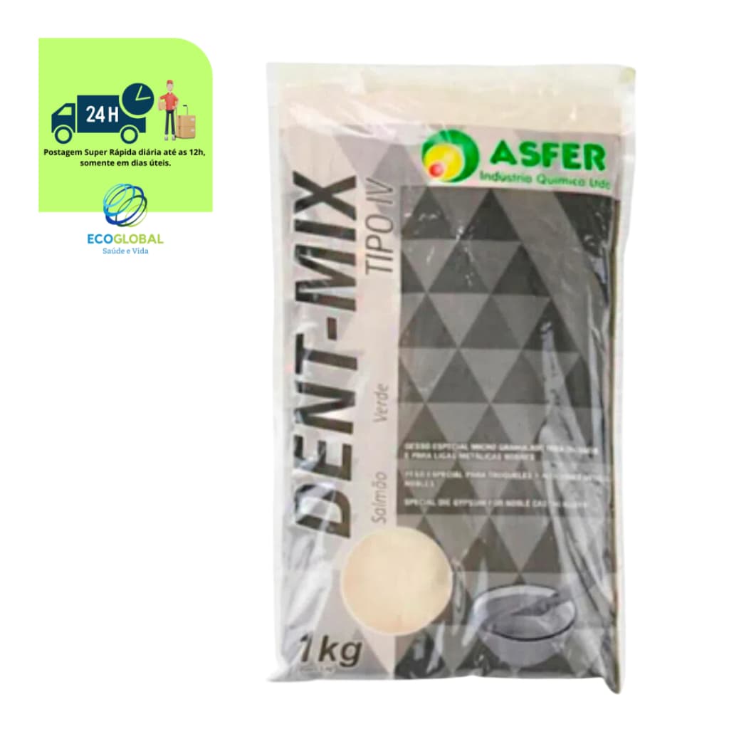 Gesso Pedra Tipo IV Dent-Mix Asfer 1kg Alta Resistência Modelagem