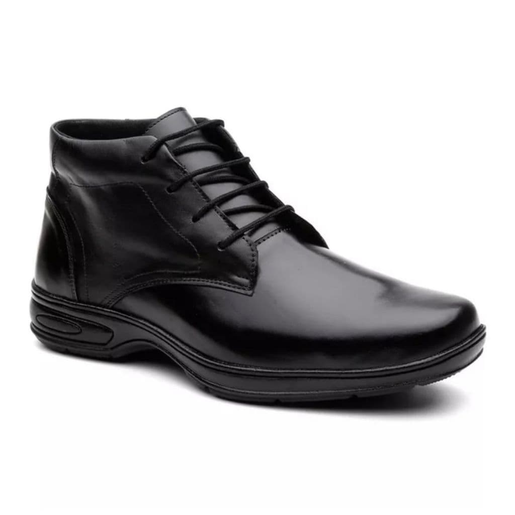 Bota Ortopédica de Couro Masculina Sola Borracha Antiestresse Barato Lançamento