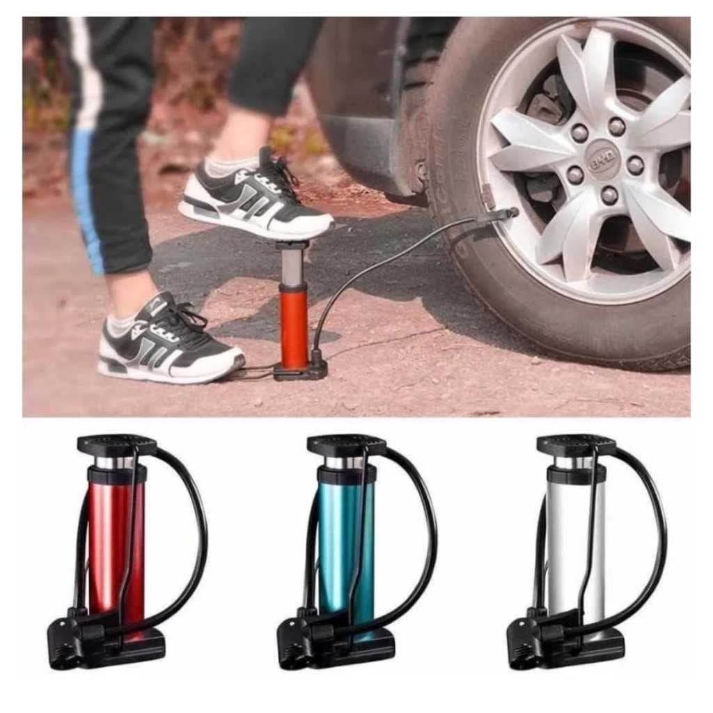 Bomba De Ar Pedal Alta Pressão Pneu Bola Bicicleta Moto Envio Imediato!