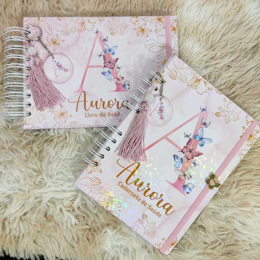 Caderneta de Vacinação e livro do bebê Personalizado Menina