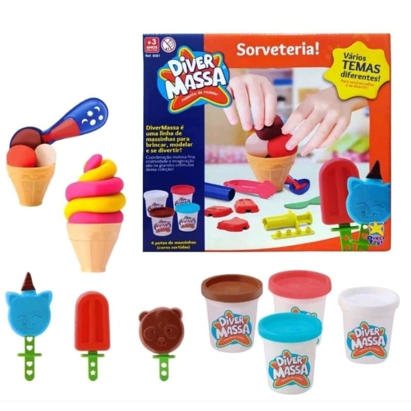 Kit Diver Massinha Lanchonete, Sorveteria, Confeitaria e Fazendo Massas