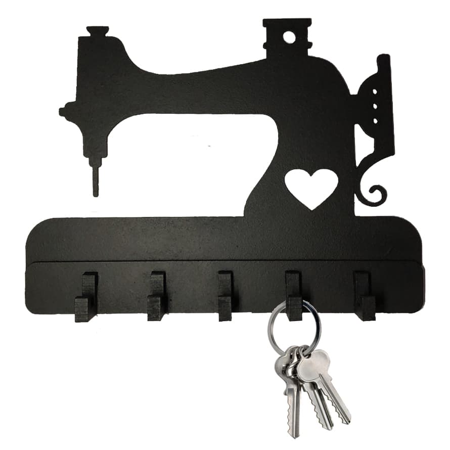 Porta Chaves Criativo MAQUINA COSTURA Atelie Costureira MDF Preto