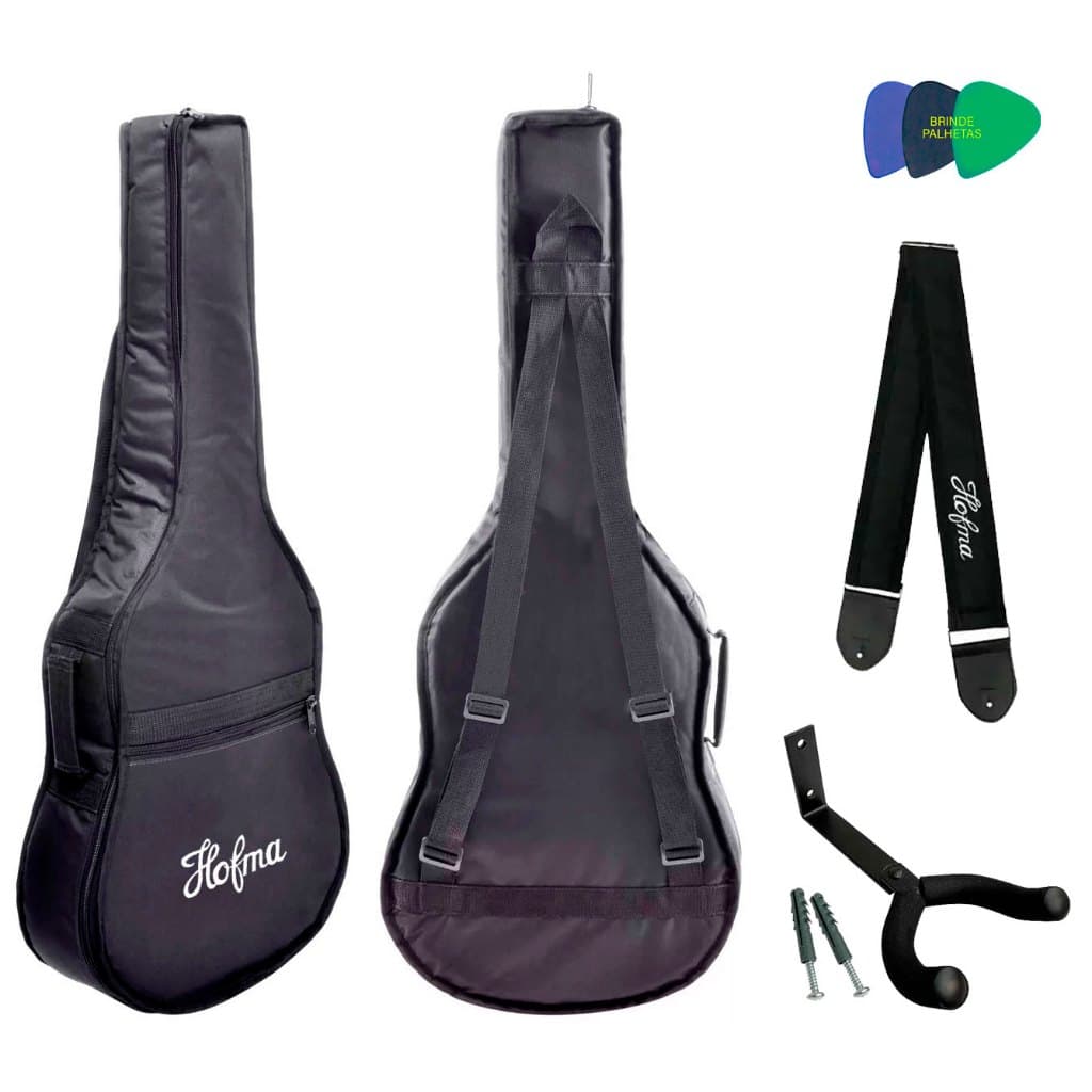 Bag Capa Almofadada Luxo Para Violão Hofma + Acessórios