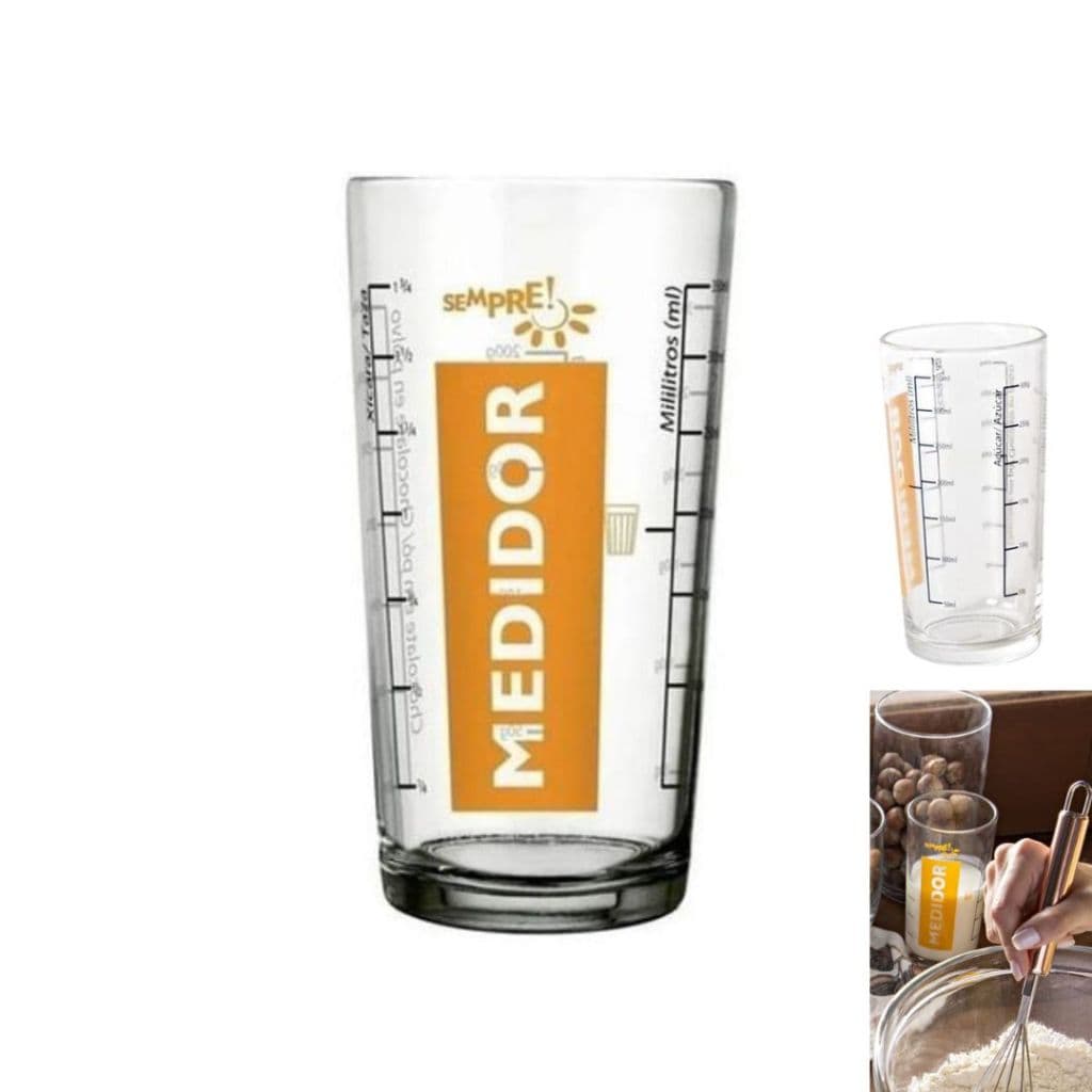 Copo Medidor 350ML Sempre Vidro Temperado Resistente Nadir Figueiredo Açucar Leite Bolo Receitas