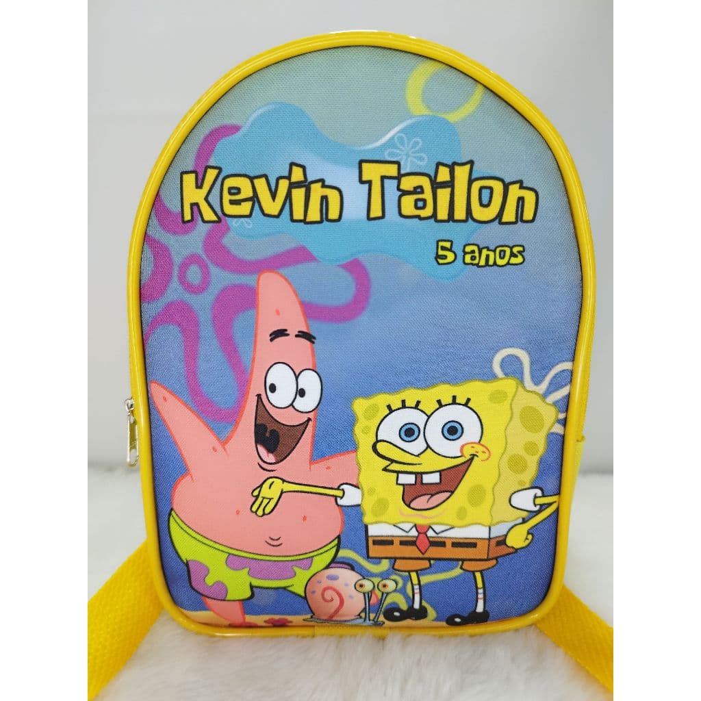 PROMOÇÃO KIT 10 MOCHILINHAS PERSONALIZADAS ANIVERSARIO LEMBRANCINHA BOB ESPONJA
