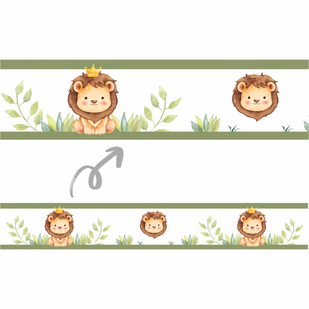 Faixa decorativa Adesiva de parede Safari Leão Leãozinho Quarto de bebê decoração Menino