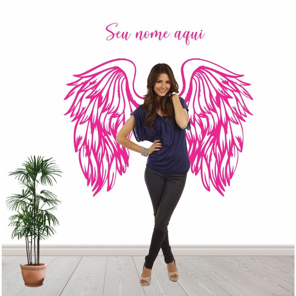ADESIVO DECORATIVO ASA DE ANJO  PARA PAREDE SALOA BARBEARIA ESCRITORIO QUARTO BANHEIRO