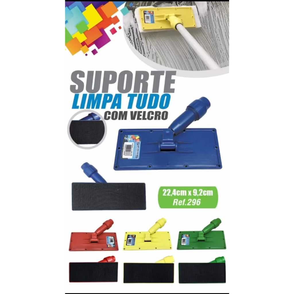KIT Suporte TL+3 Fibras c/ Velcro Fibra Abrasiva Limpa Tudo Piso, Azulejos