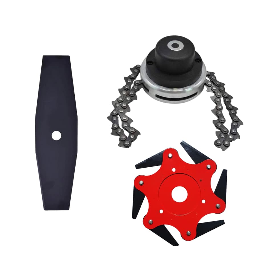 3x1 Laminas Roçadeira Facao + Canivete + Corrente Motosserra
