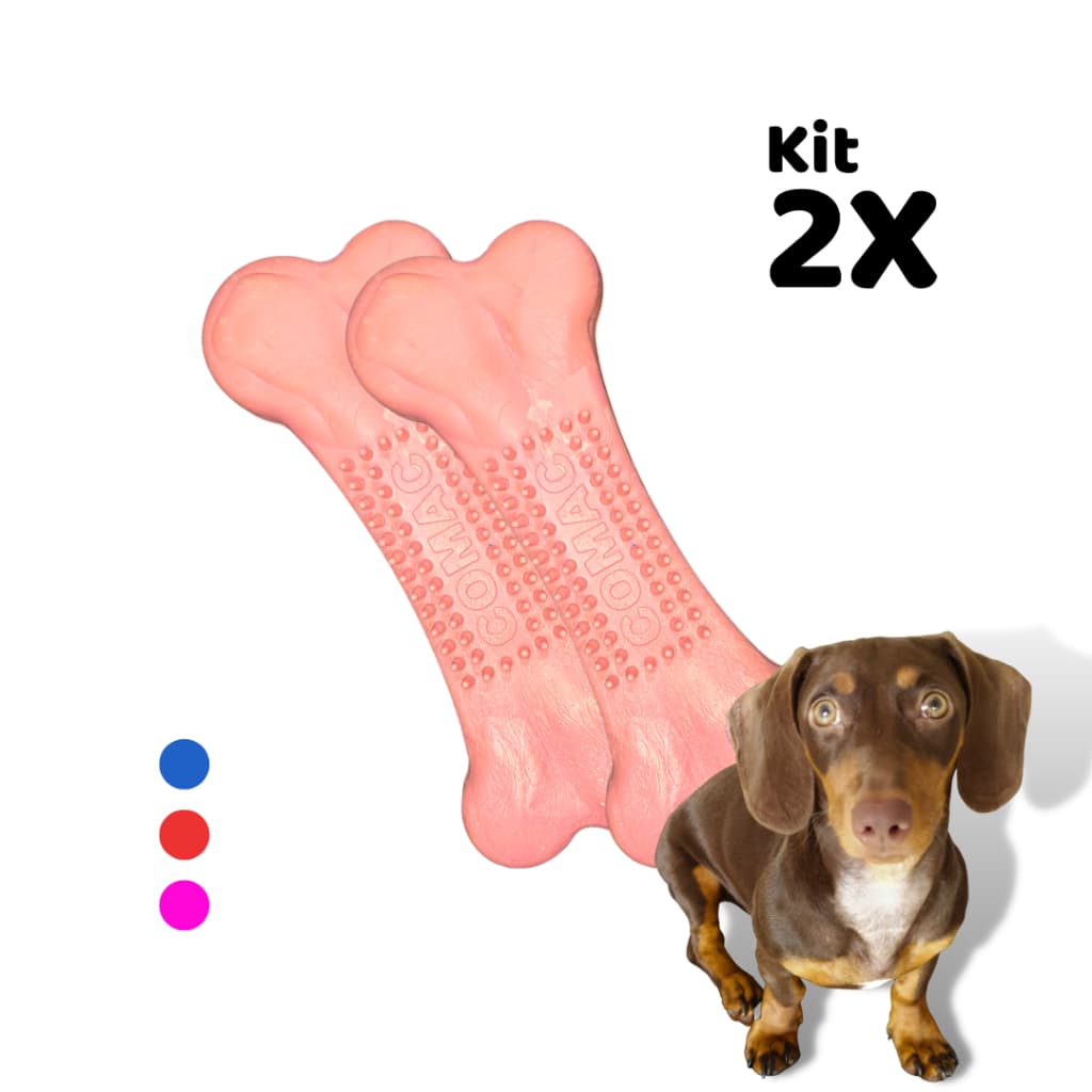 Kit 2 Osso Higiênico para Cachorro Animal de Estimação Pet Sortido Nº2 Brinquedo Médio