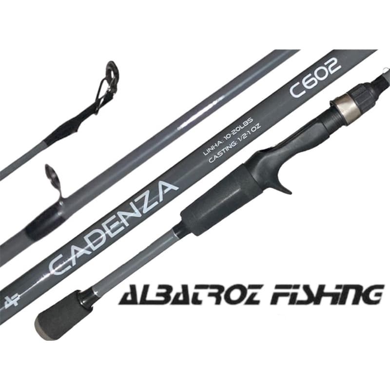 Vara Pesca Cadenza 10-20lbs 2p Albatroz Carretilha Carbono Acao Rapida