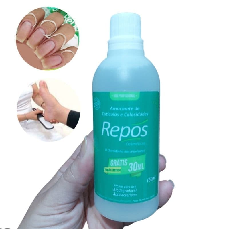 Amolecedor de Cutículas e Calos Repos 120ml Amaciante de Cutículas e Calosidades Spa dos Pés Verde
