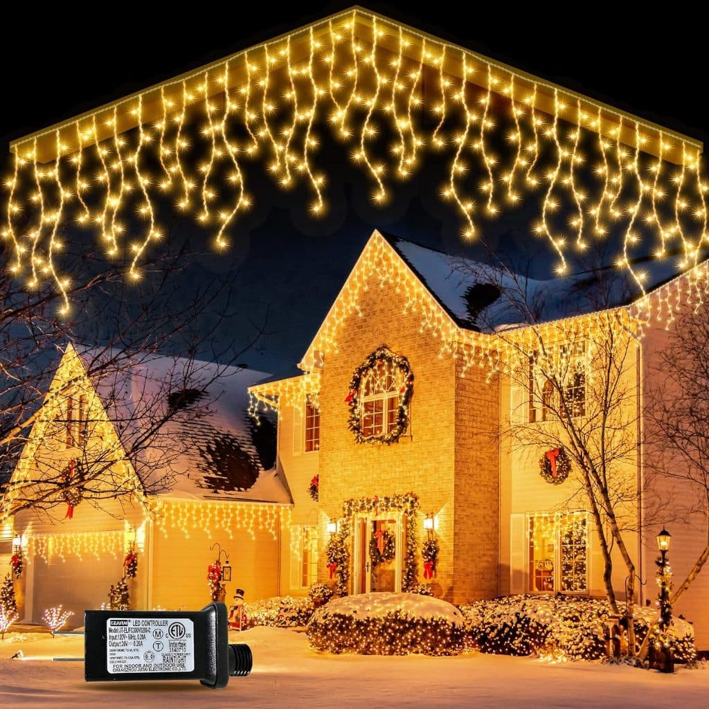 Luz Led arvore natal 400 LEDs 10 metros à prova d'Água luzes natal externa cascata 220v cordão luz de fada decoração
