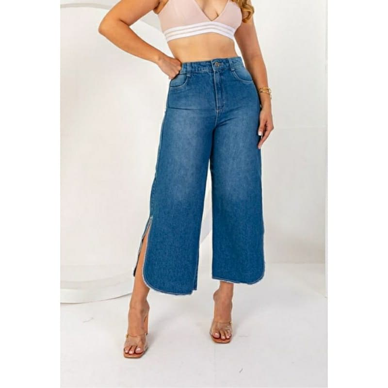 Calça Jeans Feminina Pantacurt Calça Jeans Pantacurt Com Fenda