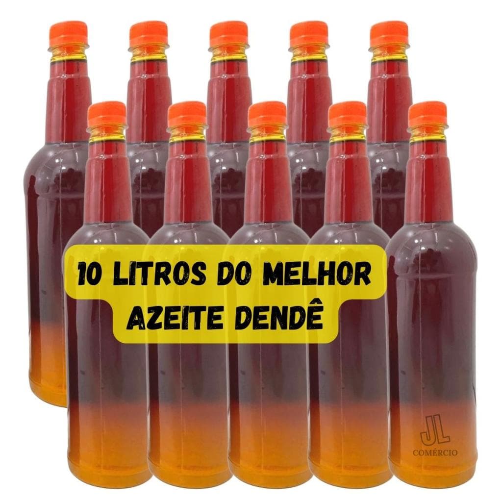 10 Litros Azeite de Dendê O Melhor da Bahia Com 10L Para Moquecas Acarajé