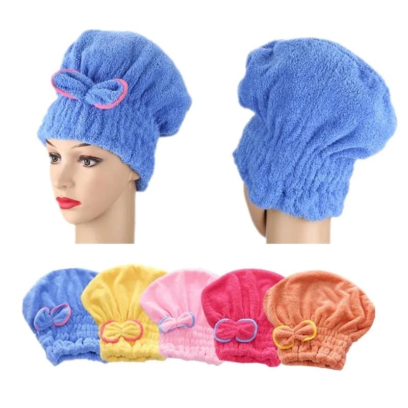 Toalha Touca De Secar Cabelo Microfibra Anti Frizz Pós Banho Touca para Cabelo