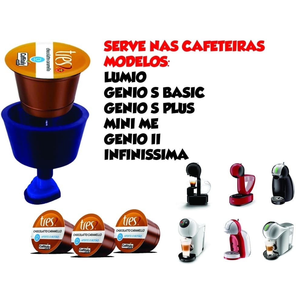 Adaptador para Cápsulas Três Corações para Cafeteira Dolce Gusto CAPUCCINO