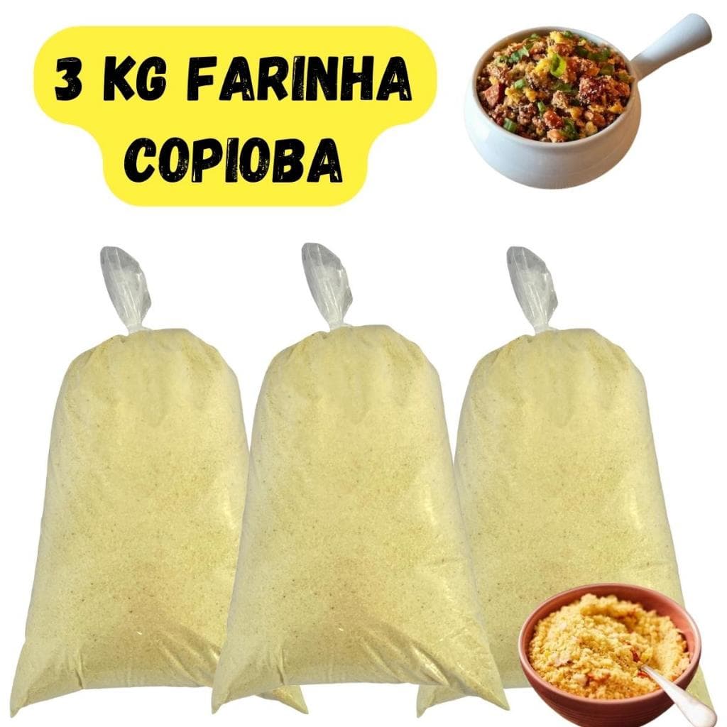 Farinha De Copioba Mandioca Amarela Torrada E Fina A Melhor Da Bahia 3 Kg
