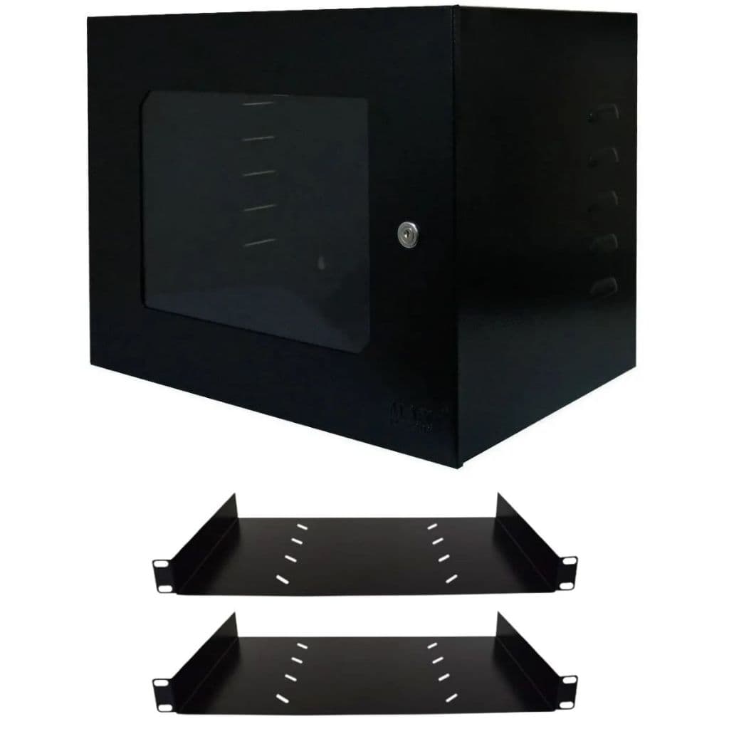 Mini Rack Parede Servidor 8u Padrão 19 2 Bandejas 250mm
