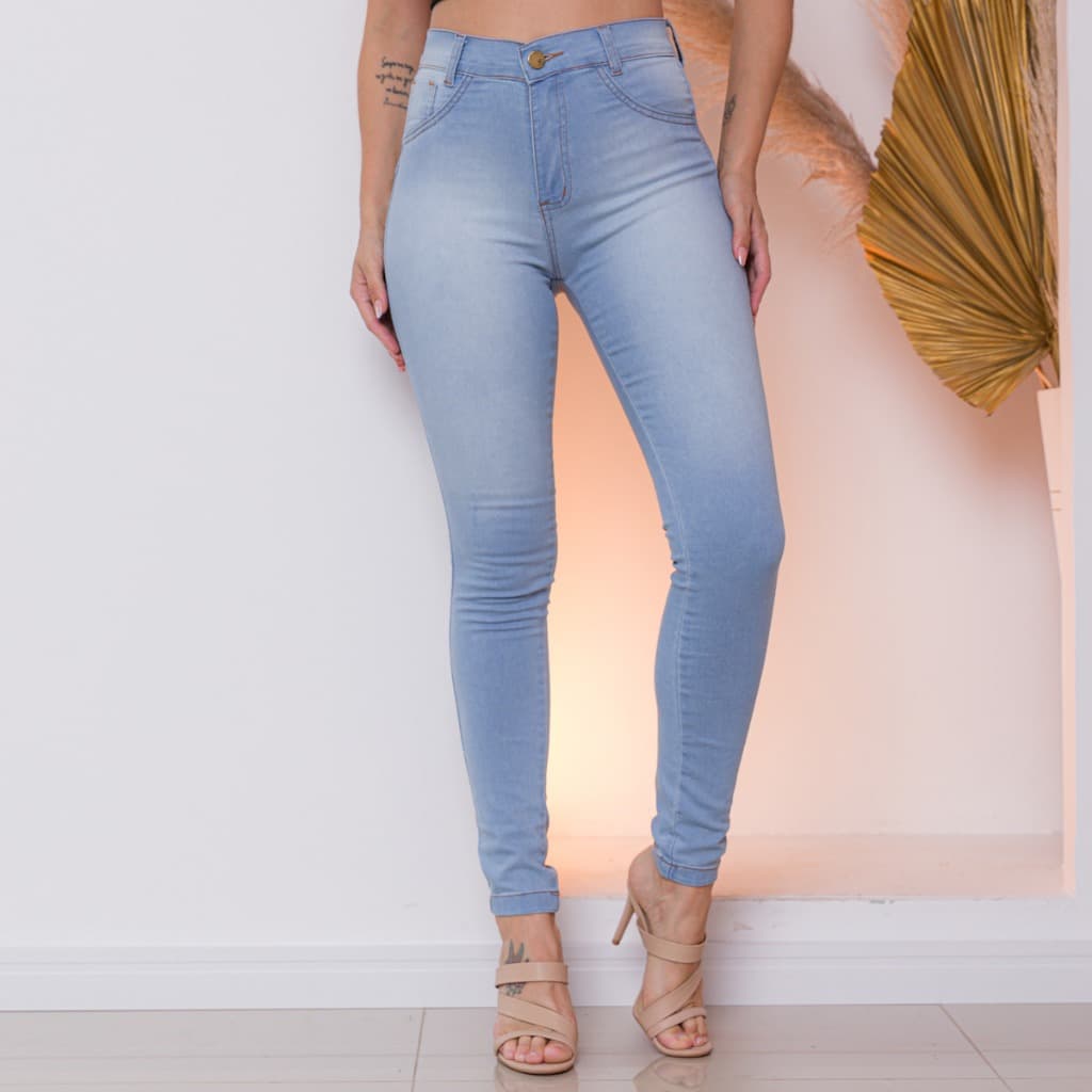 Calça Jeans Feminina Cintura Alta Com lycra elastano Empina Bumbum Premium 11.11 Promoção