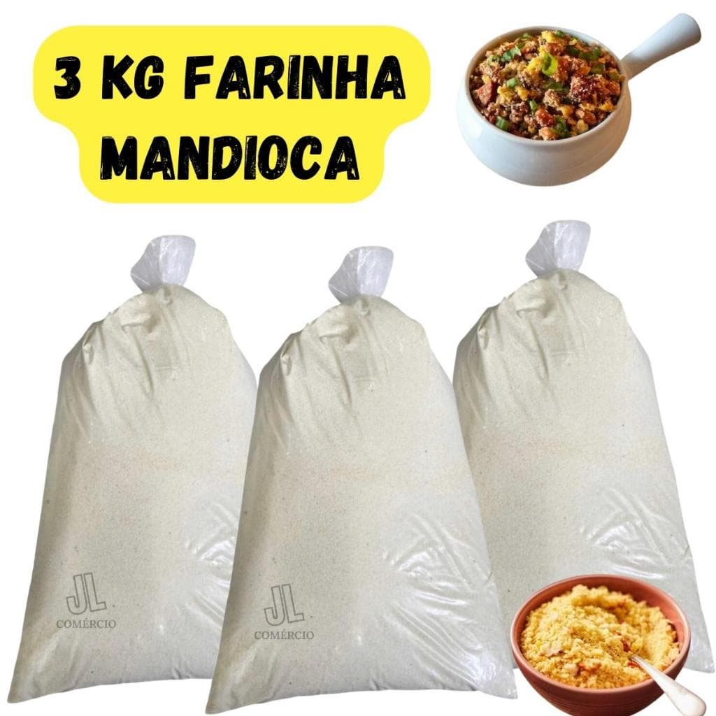Farinha De Mandioca 3Kg Branca Torrada E Fina A Melhor Da Bahia Culinária Nordestina