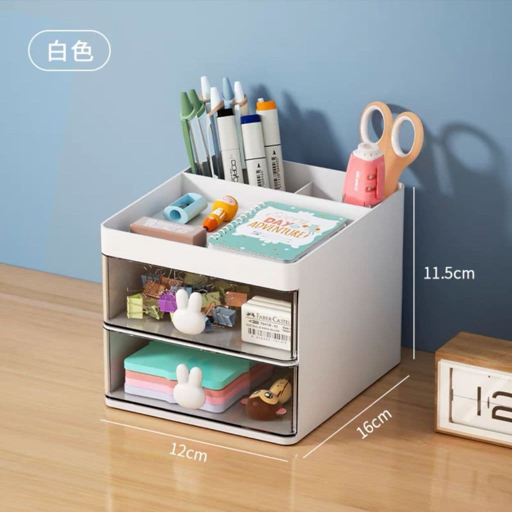 Organizador Porta Coelhos Fofo Gaveta Treco Maquiagem De Mesa Pequeno Multifuncional Estilo Minimalista
