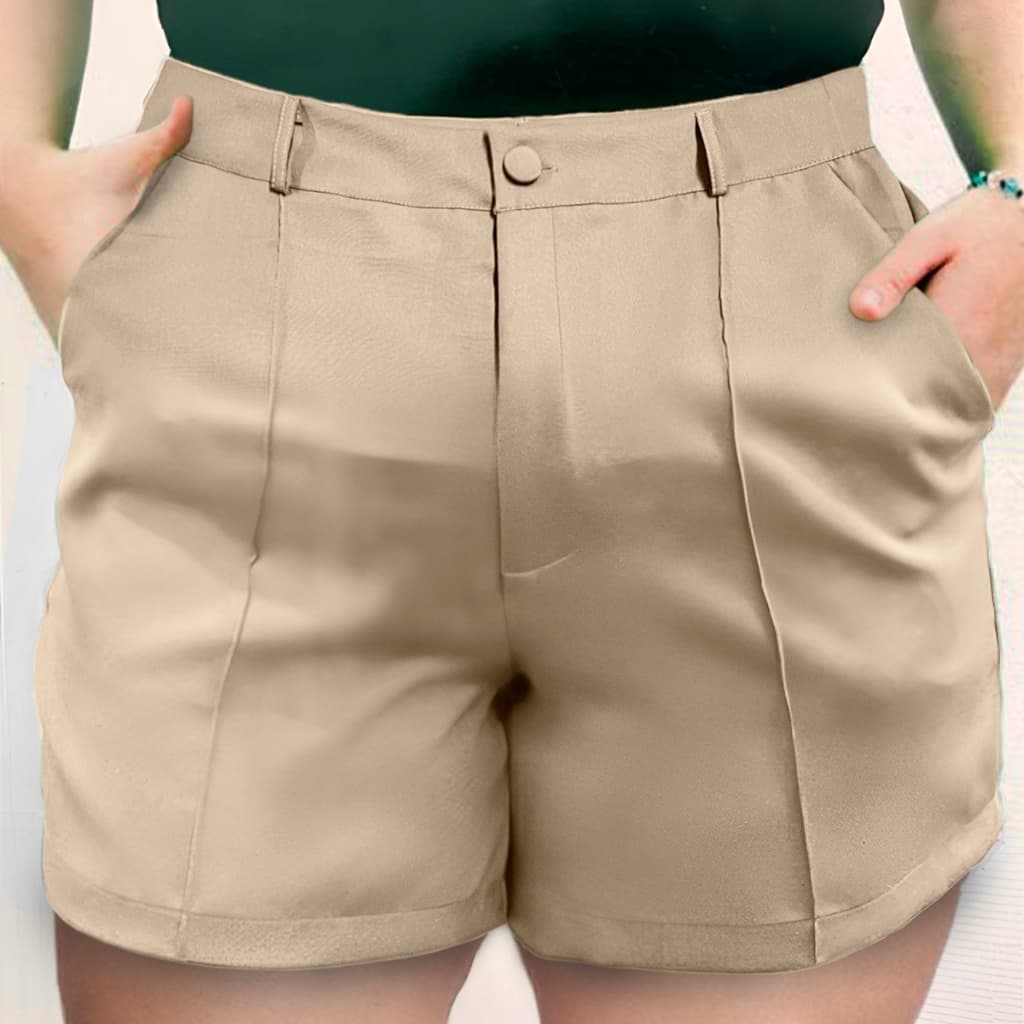Short feminino bermuda feminina shorts Plus Size Alfaiataria  social elegante Cintura Alta soltinho