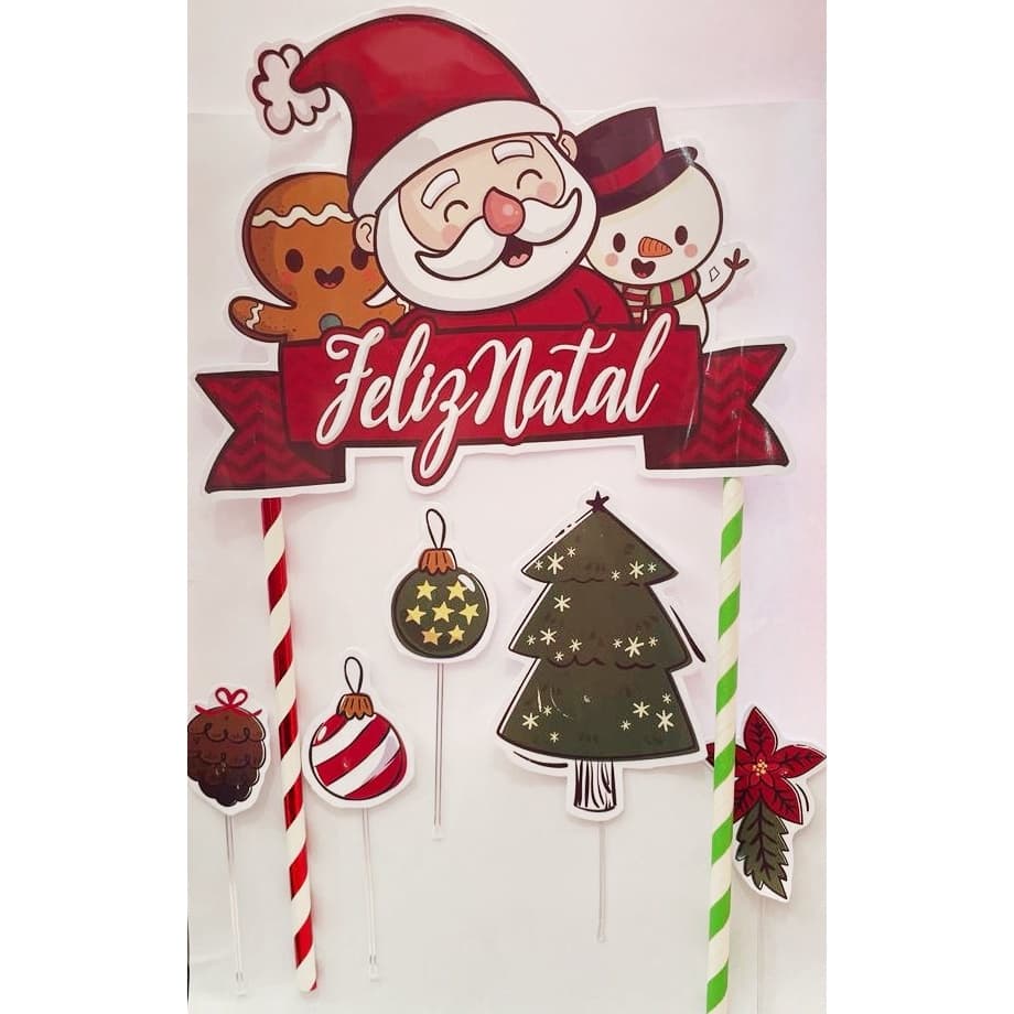 Topo de bolo Feliz Natal