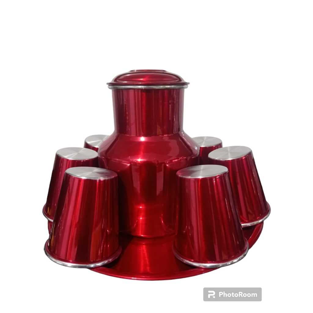 Kit Jogo de Moringa com 6 Copos Vermelho
