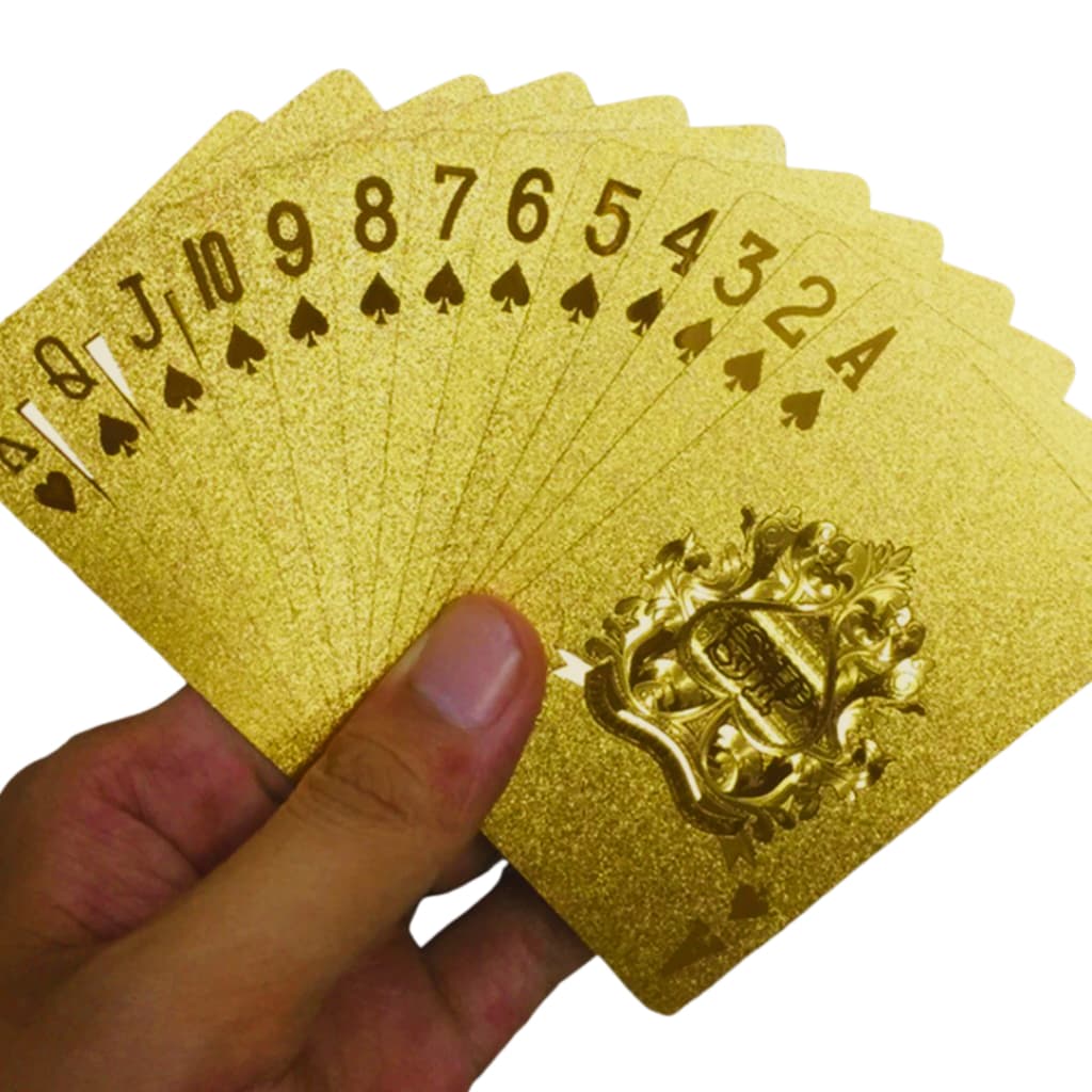 Jogo De Cartas,Baralho,Poker,Truco,Pife Com 54 Cartas, Dourado ,a Prova D'Agua
