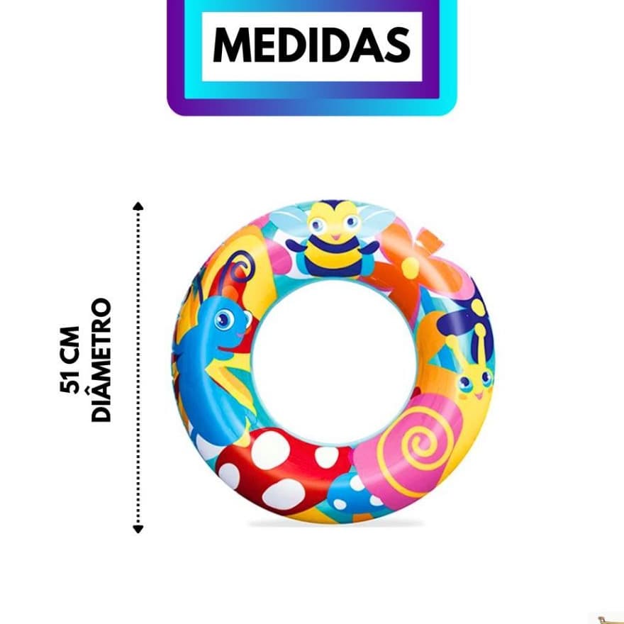 Boia 51 Cm,Circular Infantil Inflavel,Indicado Para Crianças De 3 á 6 Anos,Diversão e Lazer,Piscina,Praia