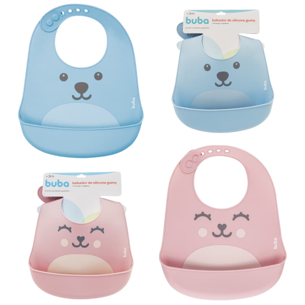 Babador Silicone Bebê com Pega Migalhas Gumy - Buba