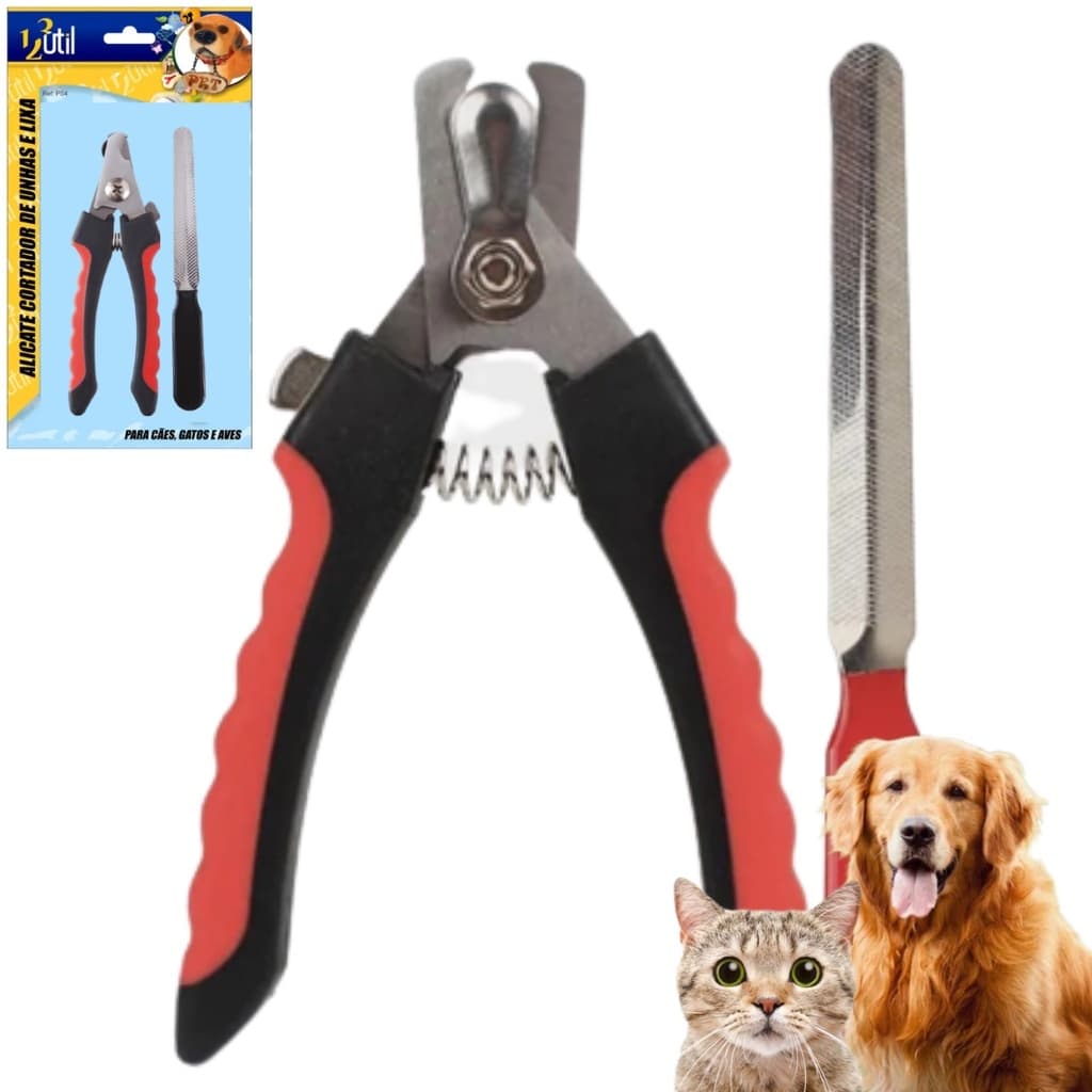 Cortador De Unhas Pet Alicate Cães Gatos Profissional + Lixa envio aleatorio