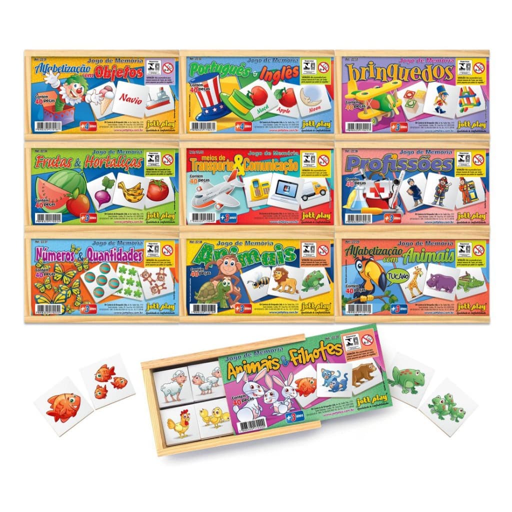 Jogo De Memória Animais Brinquedo Educativo Pedagógico Infantil Criança Divertido Pedagógico