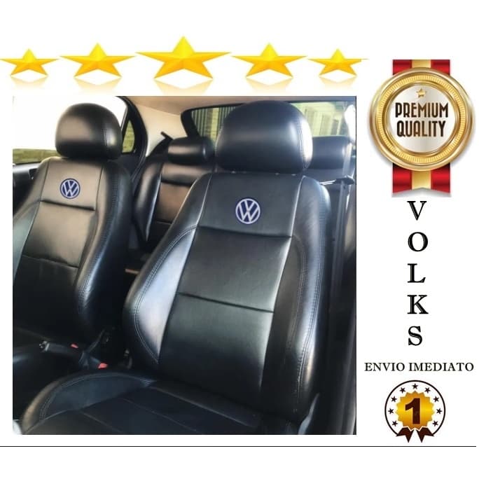 Capa Banco De Carro 100% Couro Vw Gol Voyage G2 G3 G4 G5 G6 G7 - ref 666