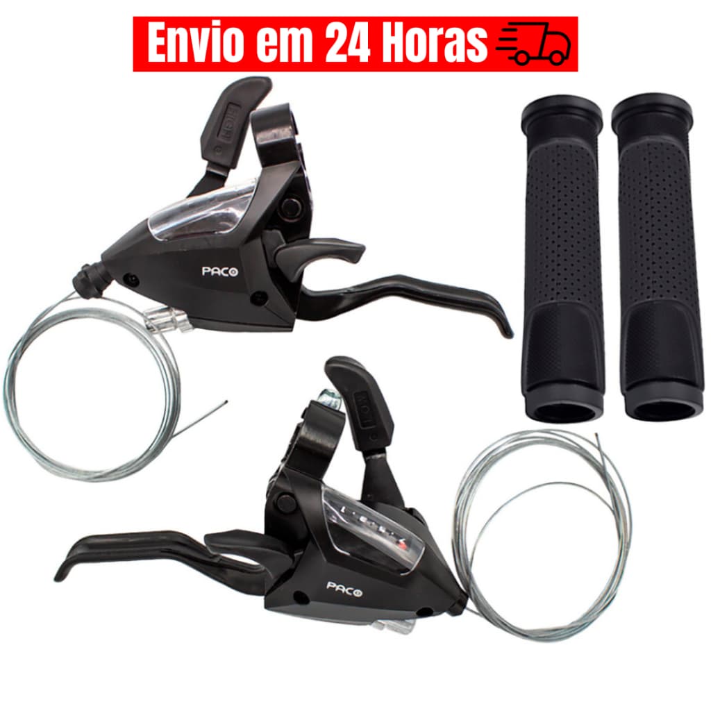 Passador Alavanca de Marchas Rapid Fire Tipo Gts Shimano 3x7 21v para Bike e Bicicleta Manopla Gta Macia