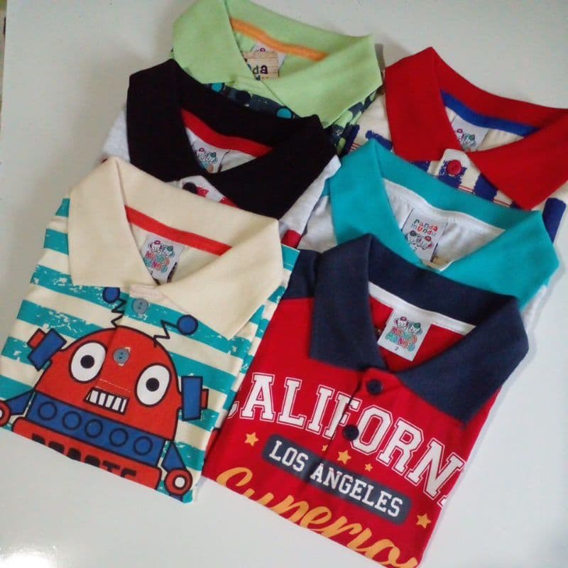 Camisa gola polo menino infantil malha