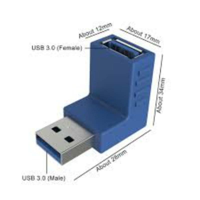 Adaptador USB 3.0 - L 90 graus Macho X Femea, Painel ws
