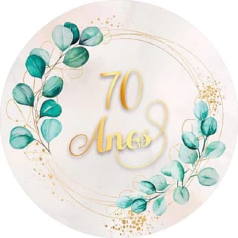 Painel Redondo Decoração Aniversário 70 Anos MDF 50x50