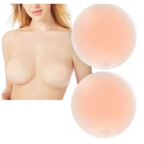 1 Caixa Protetor Tapa Redondo de Mamilos Silicone Adesivo Reutilizavel Discreto Bege 1Pair