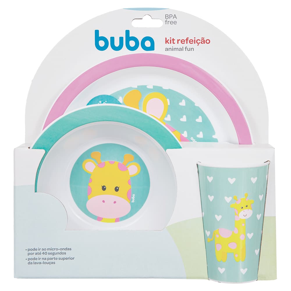 Kit Prato Infantil Copo Prato Bowl Alimentação Infantil Buba Bebê