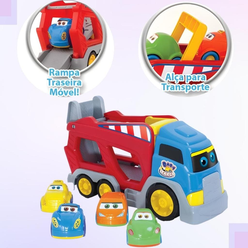 Brinquedo Infantil Kit Caminhão Cegonha Cargo Carro Carrinhos Baby Didático Para Crianças Big Star