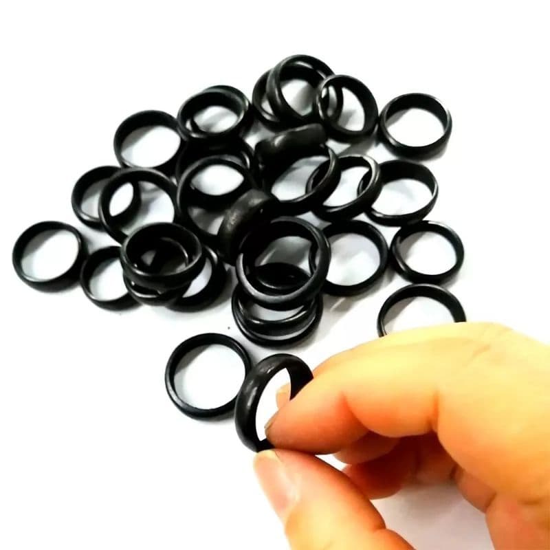 Kit 5 Anel de Coquinho Preto Tucum Com Brilho 5 Unidades Unissex