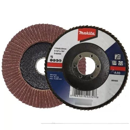 Kit com 3 Discos Flap Makita para Lixadeira 4.1/2 pol