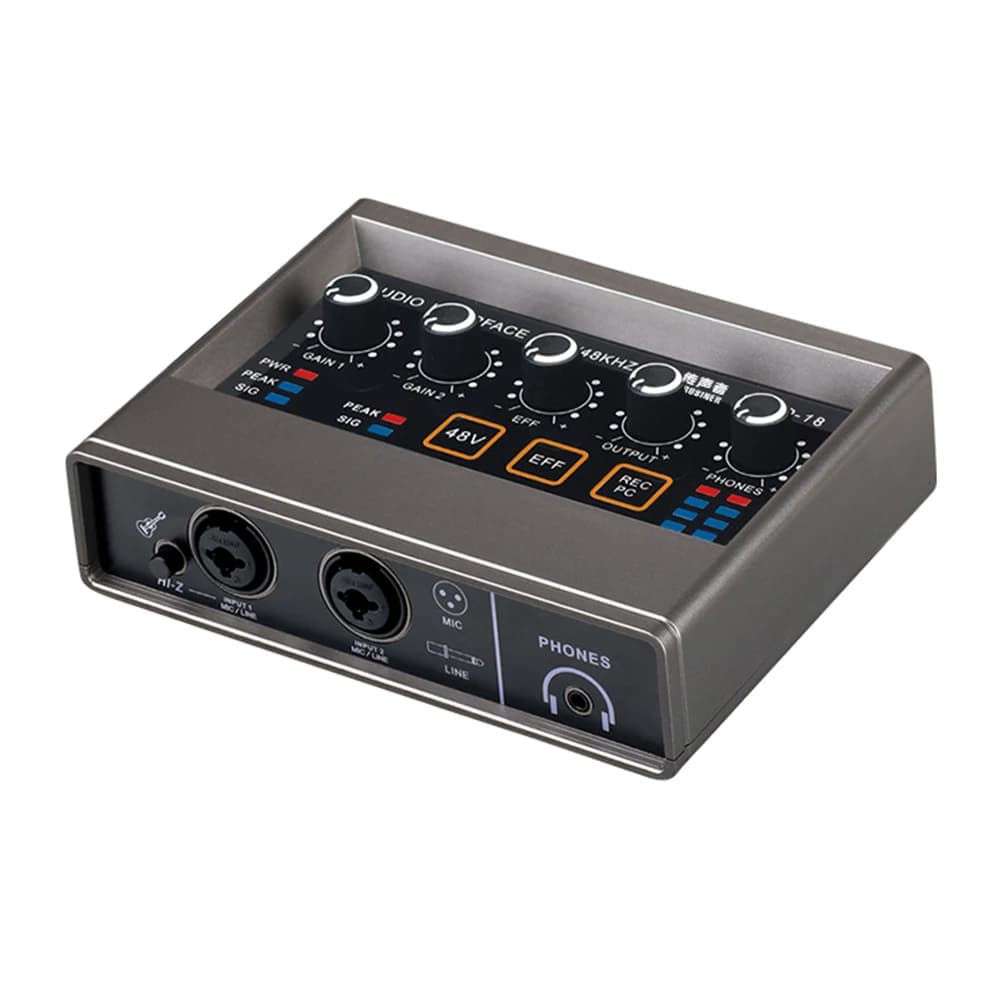 TEYUN Q-16 Placa de Som de Áudio Profissional Com Monitor de Guitarra Elétrica Gravação Transmissão Ao Vivo Para Estúdio