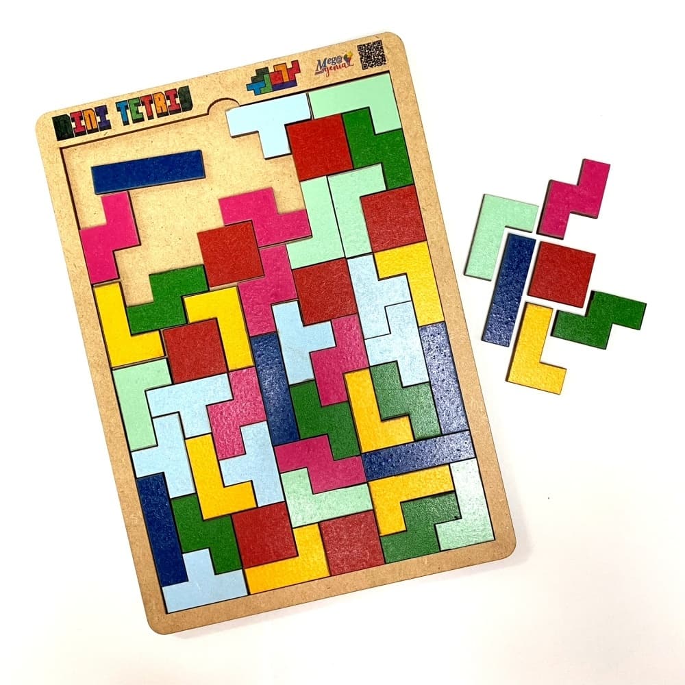 Brinquedo Educativo Tabuleiro Mini Tetris Mdf - Mega Impress