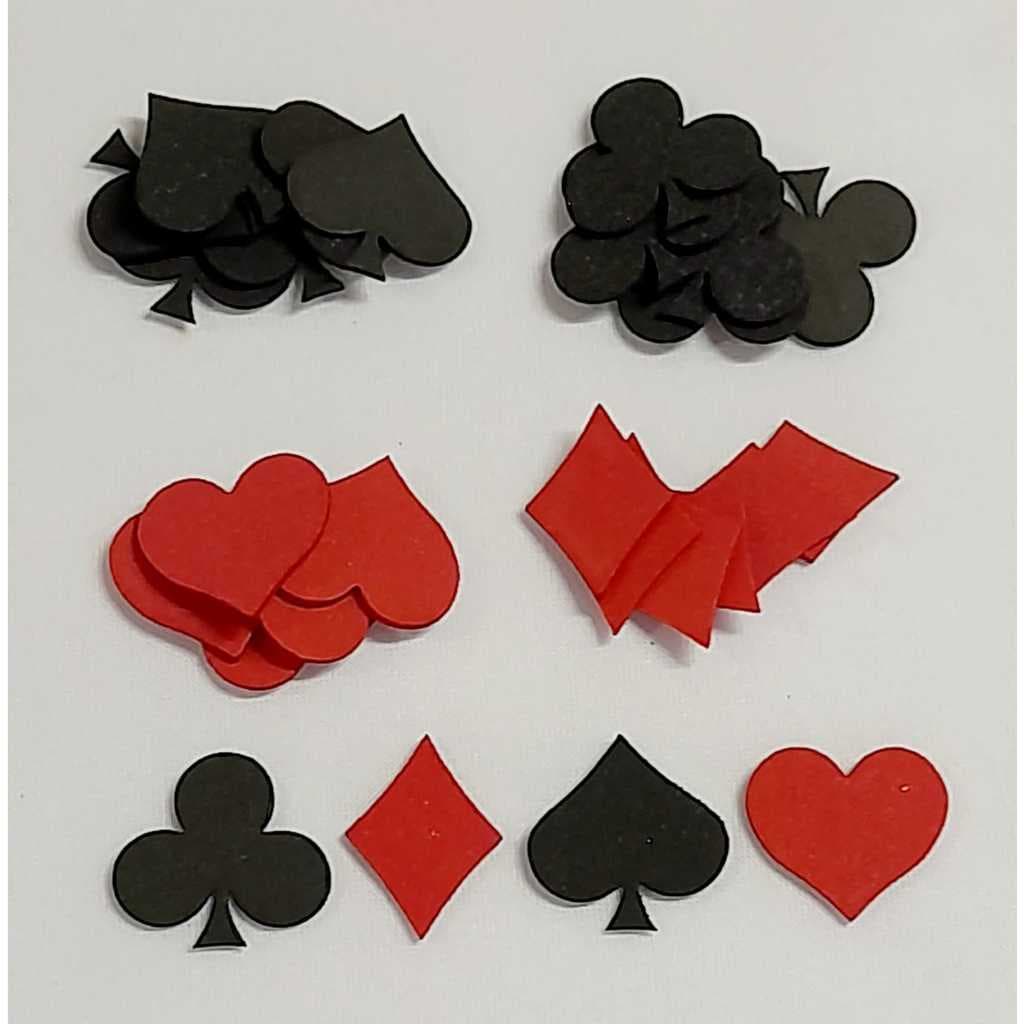 100 Apliques Decoração Pet Naipe Baralho 3,5cm Eva Liso - ( Sem Adesivo )