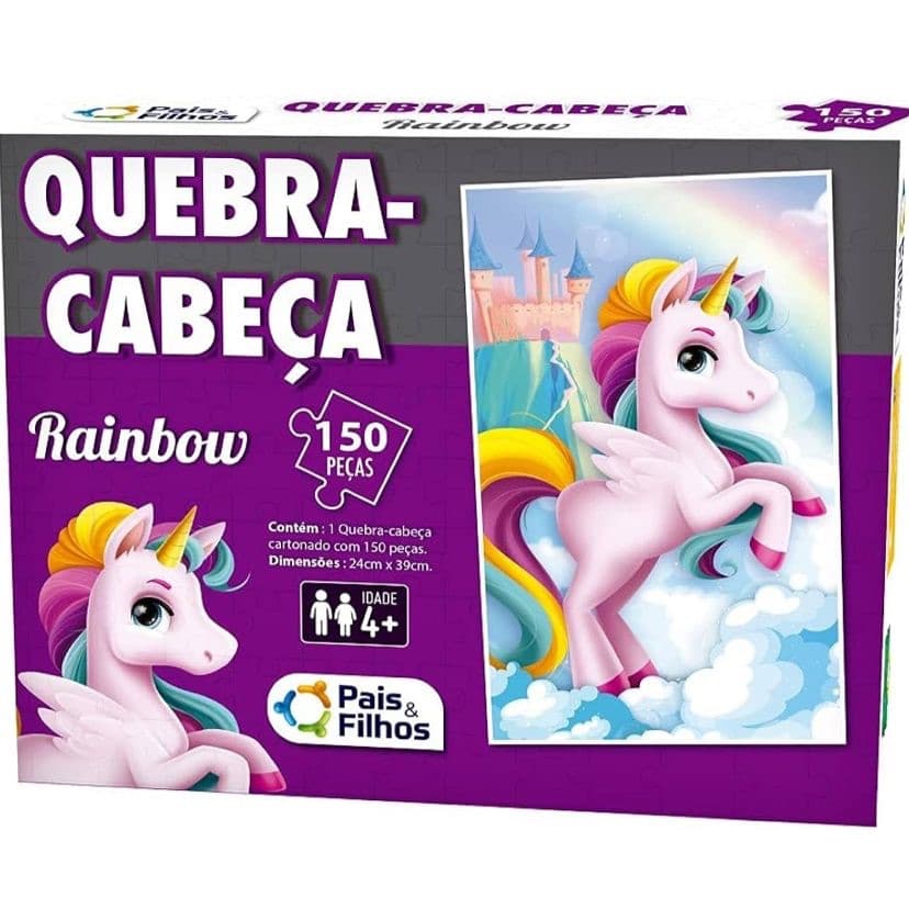Quebra-cabeça infantil com 150 peças de princesa ou unicórnio com moldura - quebra-cabeca para crianças quebra cabeca