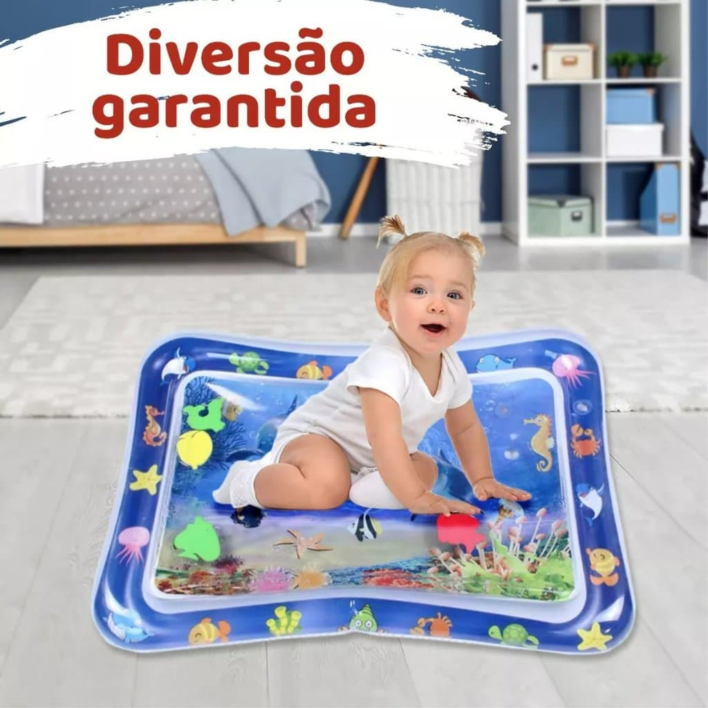 Tapete Infantil Bebê Inflável Água Atividades Sensorial Almofada Tapete de Água